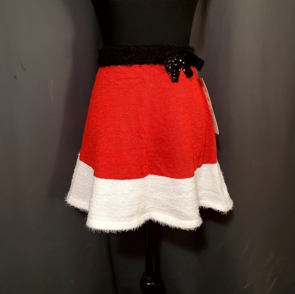 Planet Gold Holiday Santa Christmas Skirt Size Small NWT
